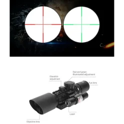 MIRINO OTTICO DI PRECISIONE PER FUCILE CARABINA CON RETICOLO ILLUMINATO 3-10X40