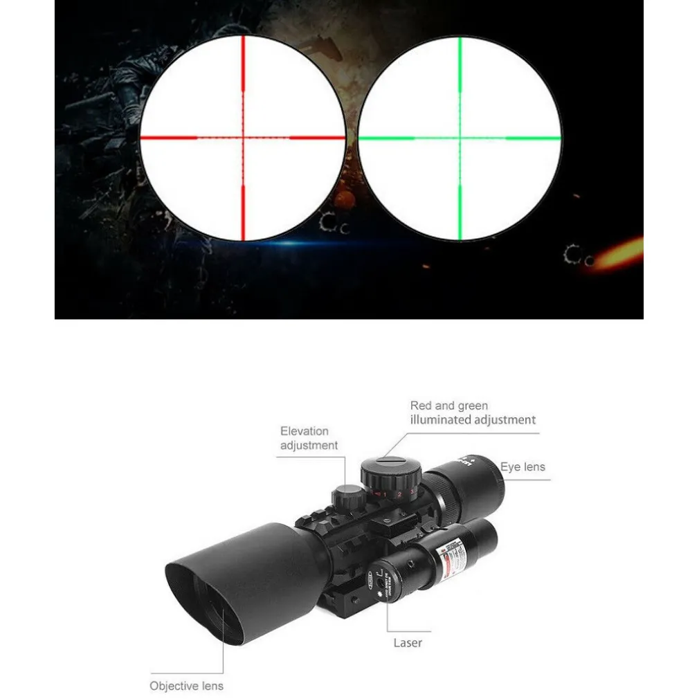 MIRINO OTTICO DI PRECISIONE PER FUCILE CARABINA CON RETICOLO ILLUMINATO 3-10X40