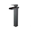 MISCELATORE A CASCATA NERO LAVABO BAGNO RUBINETTO A CANNA ALTA MONOCOMANDO 87399