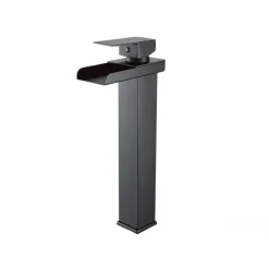 MISCELATORE A CASCATA NERO LAVABO BAGNO RUBINETTO A CANNA ALTA MONOCOMANDO 87399