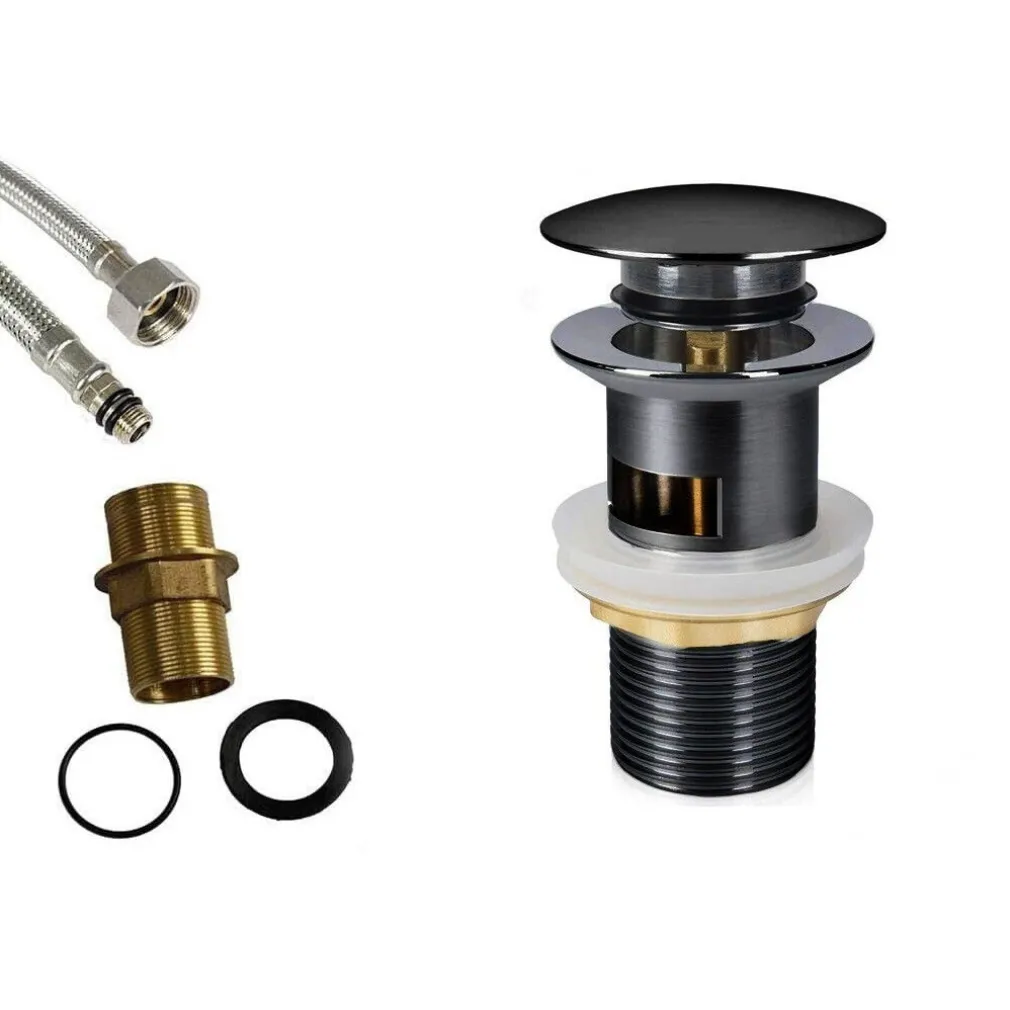 MISCELATORE A CASCATA NERO LAVABO BAGNO RUBINETTO A CANNA ALTA MONOCOMANDO 87399