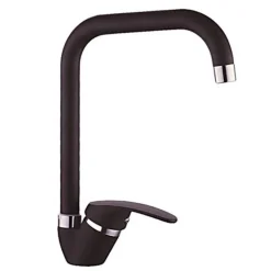 MISCELATORE CANNA QUADRATO NERO ESY_52945 DOPPIO FORO MONOCOMANDO RUBINETTERIA