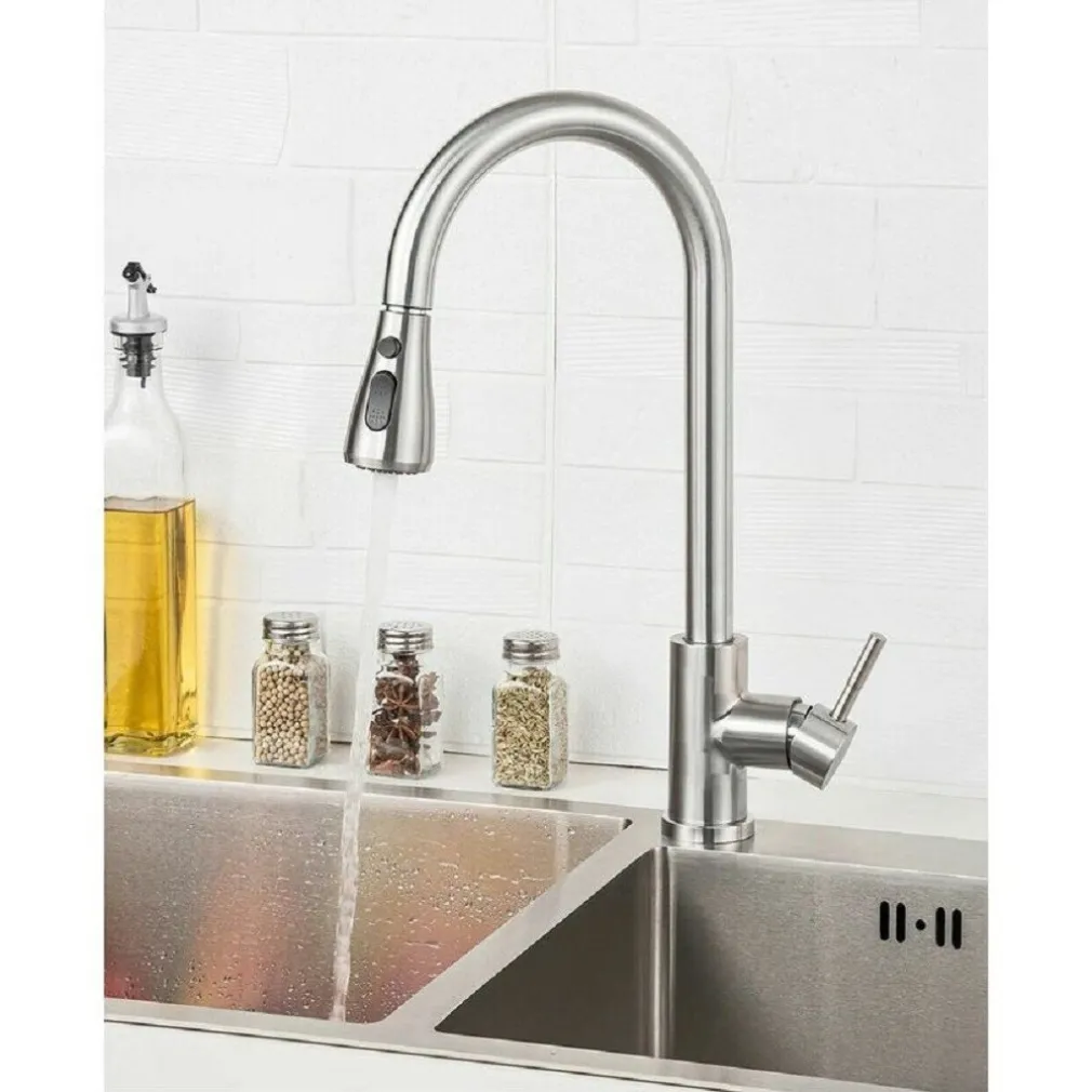 MISCELATORE CUCINA RUBINETTO CON DOCCETTA ESTRAIBILE MONOCOMANDO SATINATO 79572