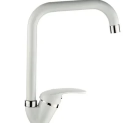 MISCELATORE LAVELLO BIANCO SQUADRATO ISCHIA LAVANDINO CUCINA MONOFORO MONOCOMANDO