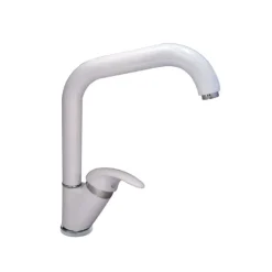 MISCELATORE LAVELLO CANNA QUADRATO BIANCO LAVANDINO LAVELLO CUCINA MONO-COMANDO