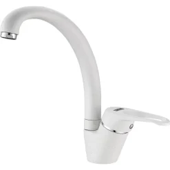 MISCELATORE LAVELLO CANNA BASSA FRAGRANITE BIANCO 88591 LAVANDINO RUBINETTERIA