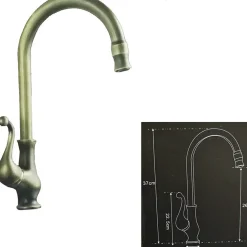 MISCELATORE LAVELLO OTTONE ESY_52427 LAVANDINO CUCINA MONOCOMANDO RUBINETTERIA