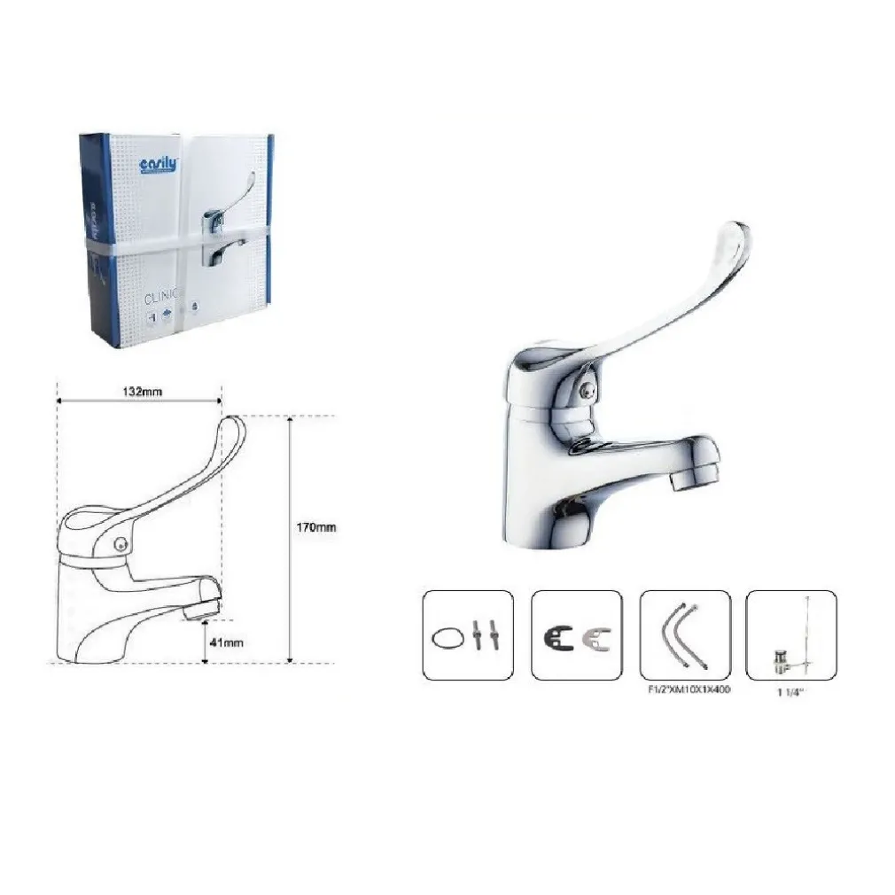 MISCELATORE RUBINETTO BAGNO PER LAVANDINO LAVABO OTTONE CROMATO CLINICA 69205