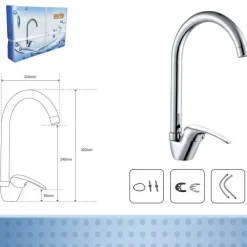 MISCELATORE RUBINETTO BARI ESY_52933 CANNA ALTA FORO MONOCOMANDO RUBINETTERIA