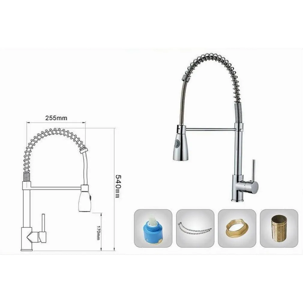 MISCELATORE RUBINETTO CON DOCCETTA A MOLLA CANNA ALTA ISOLA PER CUCINA 87464