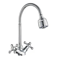 MISCELATORE RUBINETTO FLESSIBILE MANOPOLE CROCE CUCINA LAVELLO OTTONE ROMA 69408