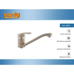 MISCELATORE RUBINETTO LAVELLO PRESSIONE AVENA CUCINA CANNA LUNGA LAVABO 52991