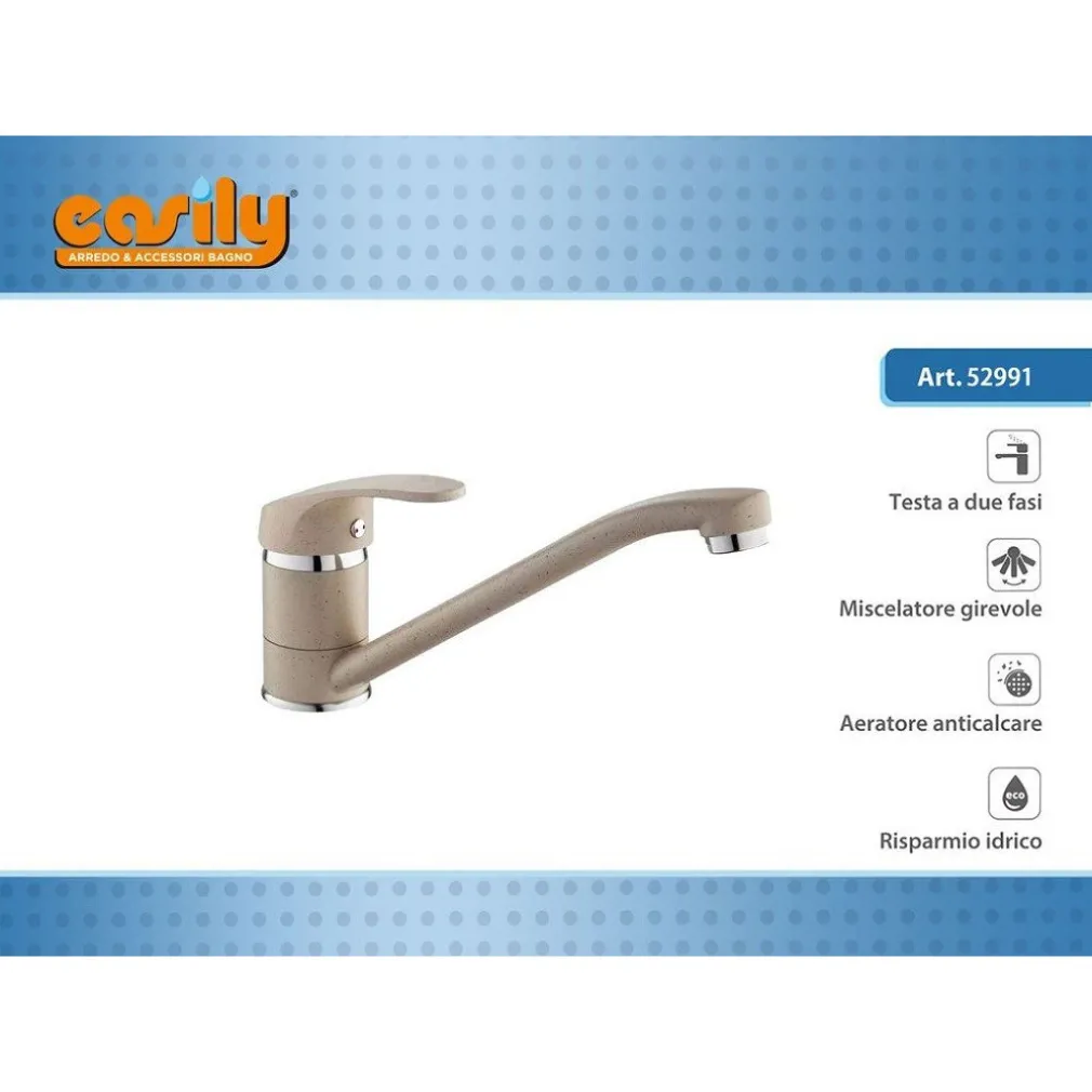 MISCELATORE RUBINETTO LAVELLO PRESSIONE AVENA CUCINA CANNA LUNGA LAVABO 52991