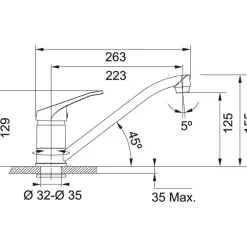 MISCELATORE RUBINETTO LAVELLO PRESSIONE AVENA CUCINA CANNA LUNGA LAVABO 52991