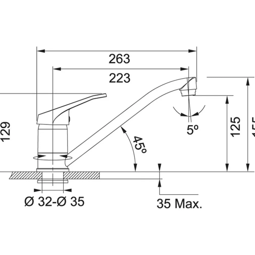 MISCELATORE RUBINETTO LAVELLO PRESSIONE AVENA CUCINA CANNA LUNGA LAVABO 52991