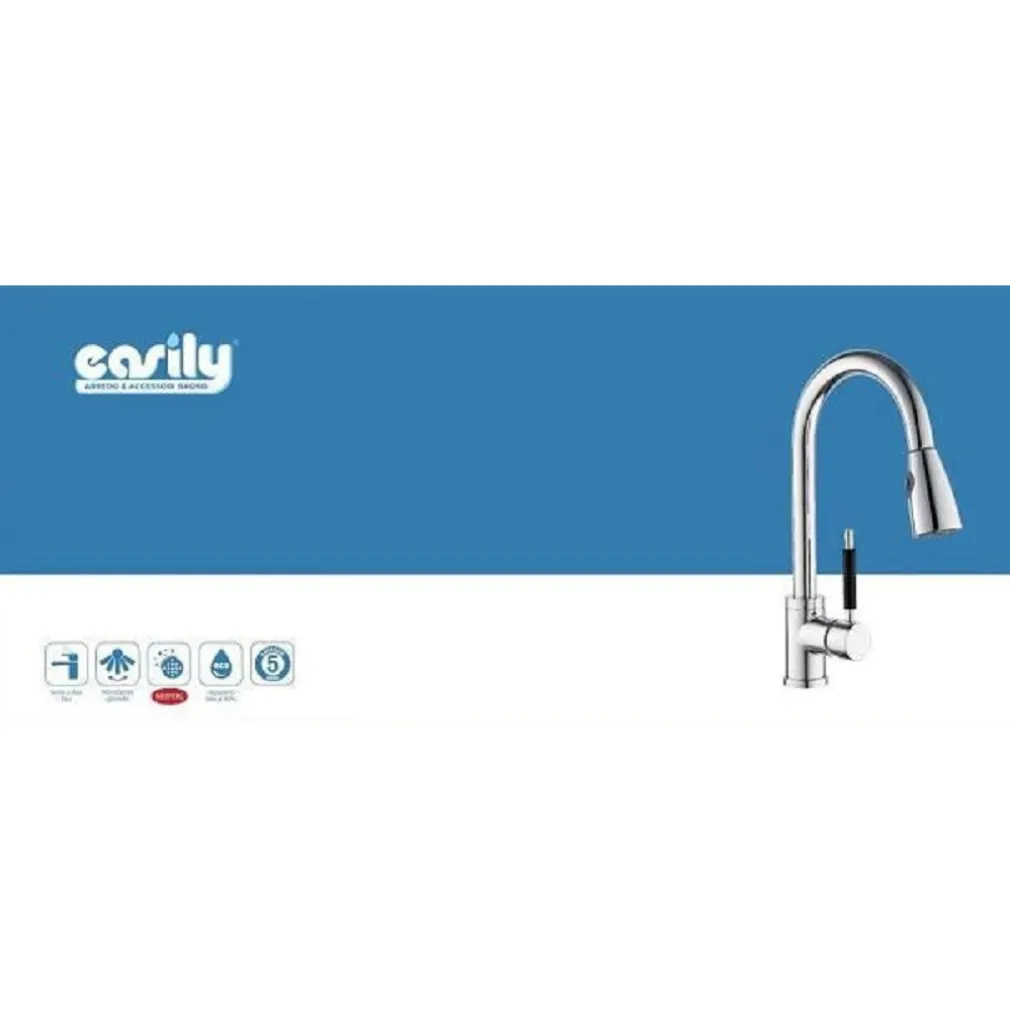 MISCELATORE RUBINETTO LAVELLO CUCINA GETTO LAVABO CON DOCCETTA ESTRAIBILE 59595