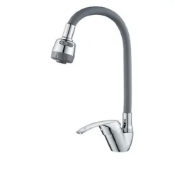 MISCELATORE RUBINETTO LAVELLO CUCINA CANNA FLESSIBILE ROMPIGETTO GRIGIO 79914