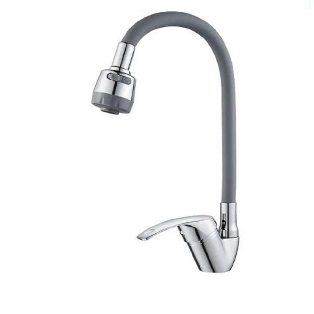 MISCELATORE RUBINETTO LAVELLO CUCINA CANNA FLESSIBILE ROMPIGETTO GRIGIO 79914