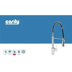 MISCELATORE RUBINETTO LAVELLO CUCINA GETTO LAVABO DESIGN QUADRATO DOCCETTA 59592