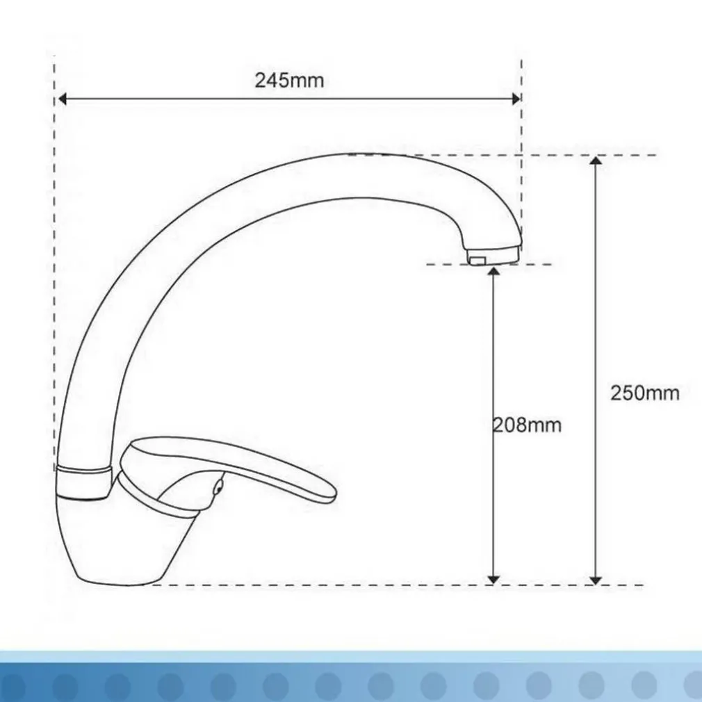 MISCELATORE RUBINETTO MONOCOMANDO PER LAVELLO CUCINA CANNA CURVA AVENA 63001