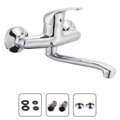 MISCELATORE RUBINETTO MONOCOMANDO LAVELLO CUCINA CANNA ALTA CROMATO MURO 69139