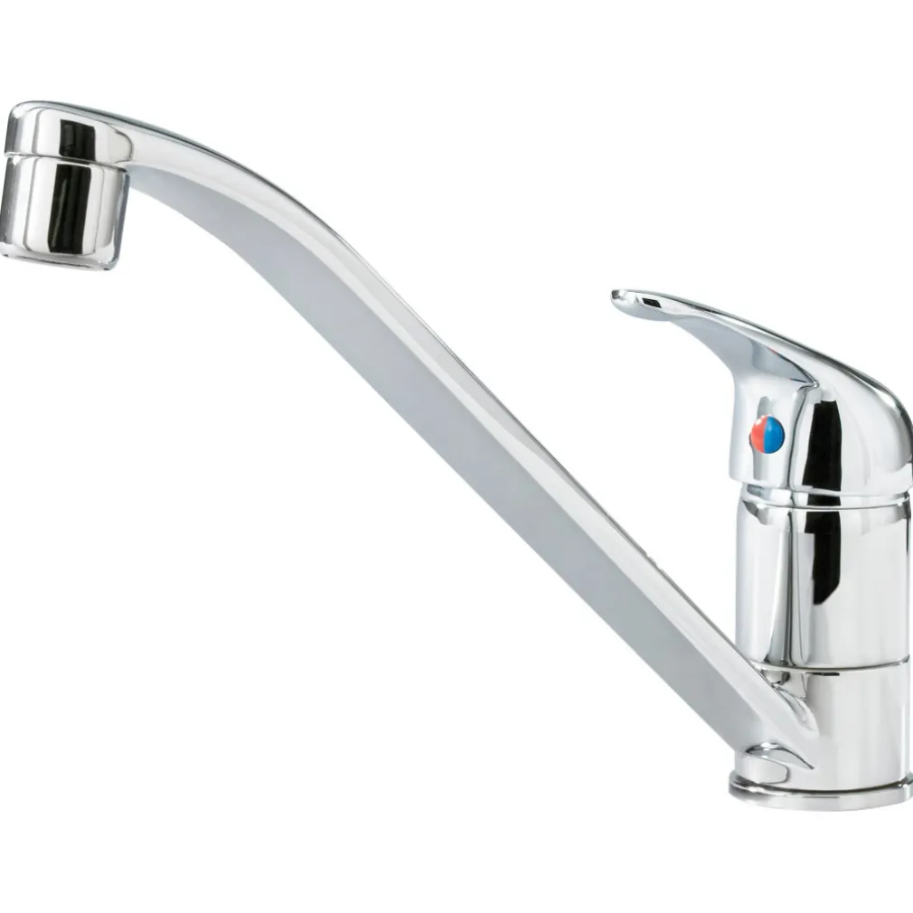 MISCELATORE RUBINETTO MONOCOMANDO PER LAVELLO CUCINA ACCIAIO CROMATO