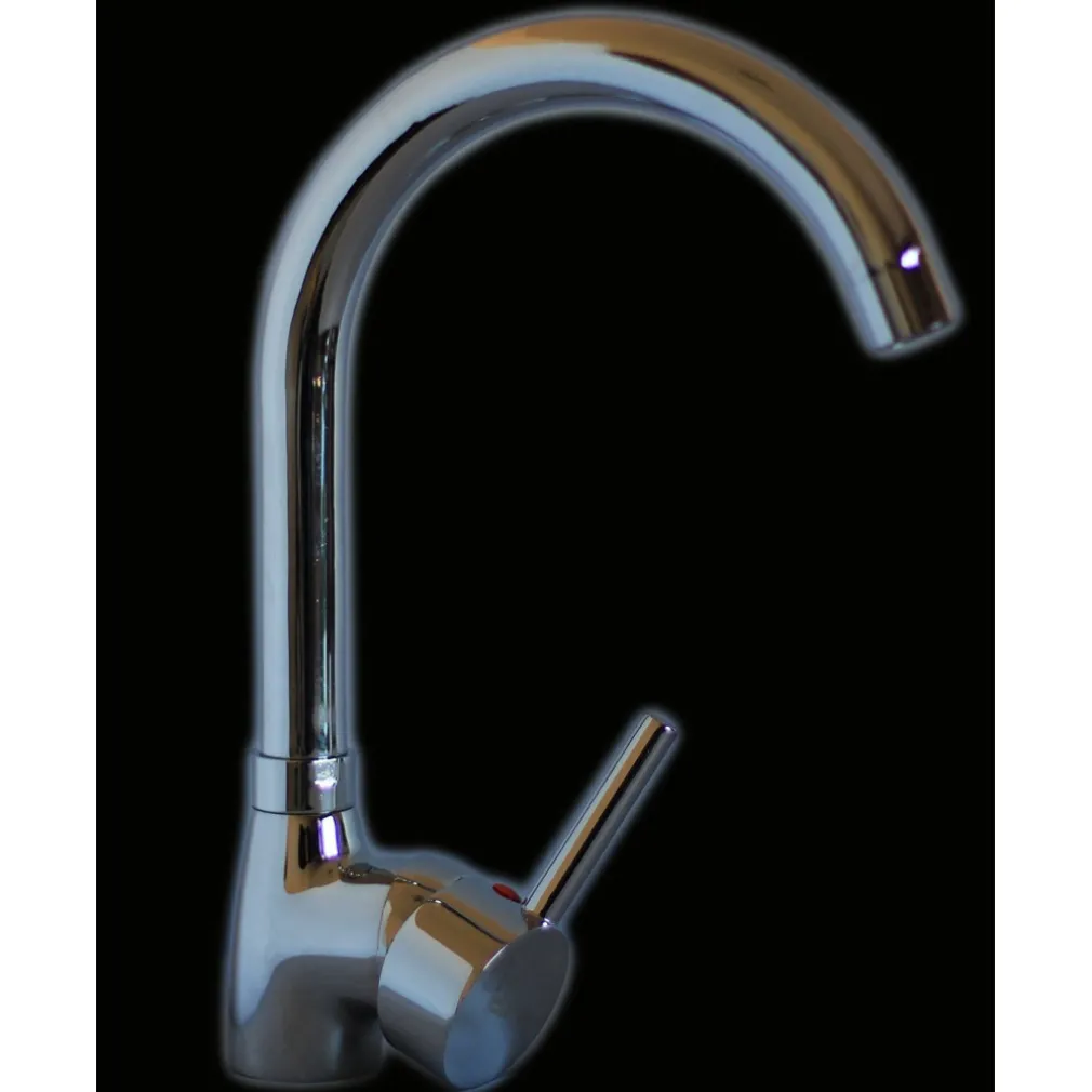 MISCELATORE RUBINETTO MONOCOMANDO PER LAVABO CUCINA ACCIAIO CROMATO 0806
