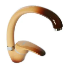 MISCELATORE RUBINETTO MONOCOMANDO PER LAVELLO CUCINA CANNA CURVA MARRONE/BEIGE 52937