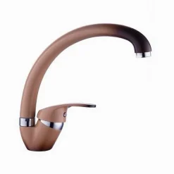 MISCELATORE RUBINETTO MONOCOMANDO PER LAVELLO CUCINA CANNA CURVA MARRONE/BEIGE 52937