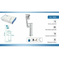 MISCELATORE RUBINETTO MONOCOMANDO LAVABO LAVANDINO BAGNO CUCINA GIREVOLE 59956