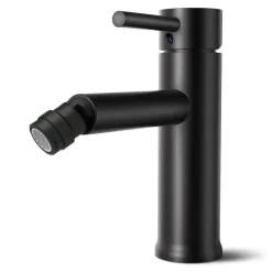 MISCELATORE RUBINETTO PER LAVABO BIDET BAGNO ACCIAIO INOX NERO PILETTA RAY 87392