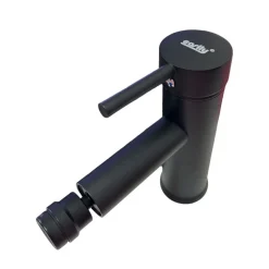 MISCELATORE RUBINETTO PER LAVABO BIDET BAGNO ACCIAIO INOX NERO PILETTA RAY 87392