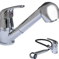 MISCELATORE RUBINETTO PER LAVELLO CUCINA CON DOCCETTA ESTRAIBILE FLESSIBILE 52336