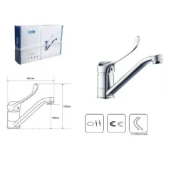 MISCELATORE RUBINETTO PER CUCINA LAVANDINO LAVELLO OTTONE CROMATO CLINICA 69206