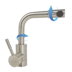 MISCELATORE RUBINETTO S9005 360 GRADI QUADRATO MONOFORO MONOCOMANDO RUBINETTERIA