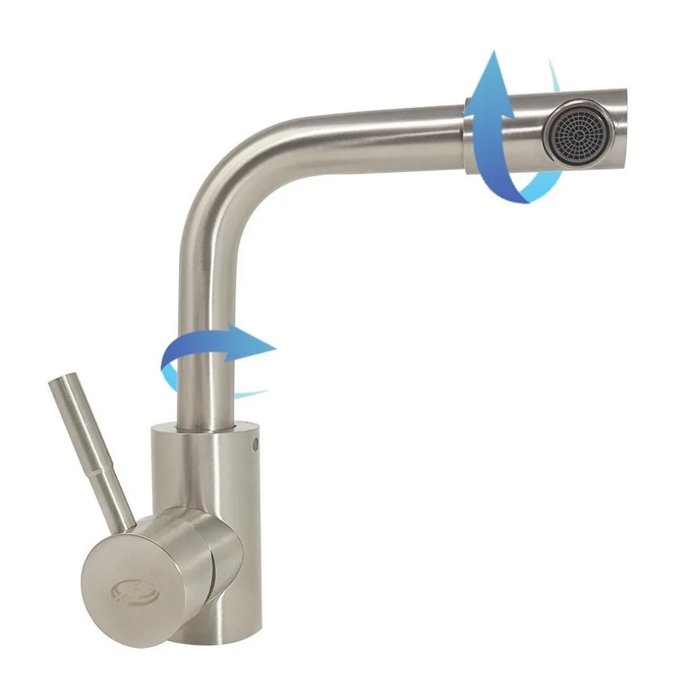 MISCELATORE RUBINETTO S9005 360 GRADI QUADRATO MONOFORO MONOCOMANDO RUBINETTERIA