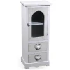 MOBILE CON VETRINA CUORE ANTA 2 CASSETTI IN LEGNO SHABBY CHIC 80X32X26CM 662218