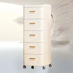 MOBILE CONTENITORE IN PLASTICA CON RUOTE 5 RIPIANI CASSETTI PER CAMERA SOGGIORNO INGRESSO