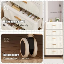 MOBILE CONTENITORE IN PLASTICA CON RUOTE 5 RIPIANI CASSETTI PER CAMERA SOGGIORNO INGRESSO