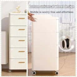 MOBILE CONTENITORE IN PLASTICA CON RUOTE 5 RIPIANI CASSETTI PER CAMERA SOGGIORNO INGRESSO