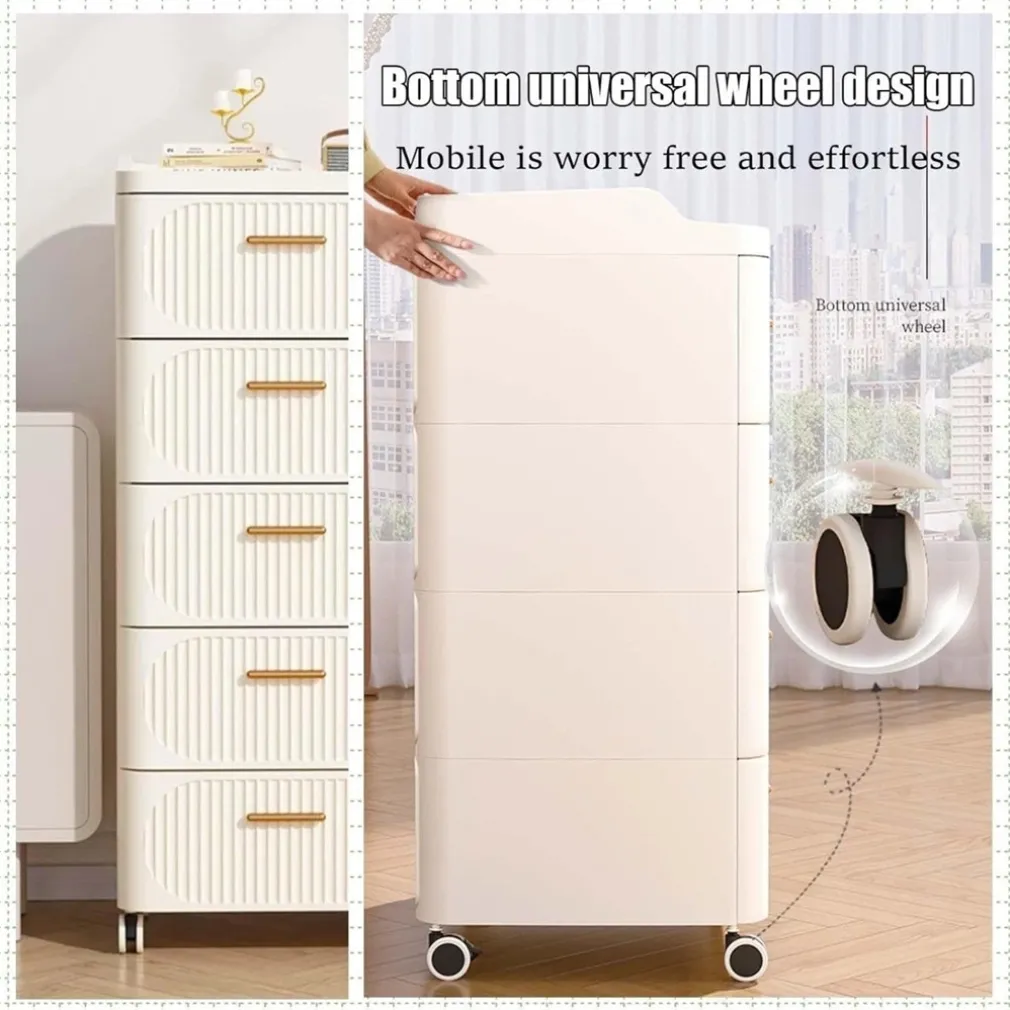 MOBILE CONTENITORE IN PLASTICA CON RUOTE 5 RIPIANI CASSETTI PER CAMERA SOGGIORNO INGRESSO