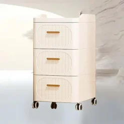 MOBILE CONTENITORE IN PLASTICA CON RUOTE 3 RIPIANI CASSETTI PER CAMERA SOGGIORNO INGRESSO