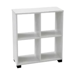 MOBILE LIBRERIA ERMES SCAFFALE BASSO 4 SCOMPARTI LEGNO BIANCO 60X24X68CM 715624