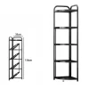 MOBILE MOBILETTO ANGOLARE METALLO NERO 5 RIPIANI PORTATUTTO REGOLABILE SCARPE 71028