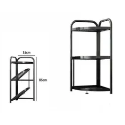 MOBILE MOBILETTO ANGOLARE METALLO NERO 3 RIPIANI PORTATUTTO REGOLABILE SCARPE 71026