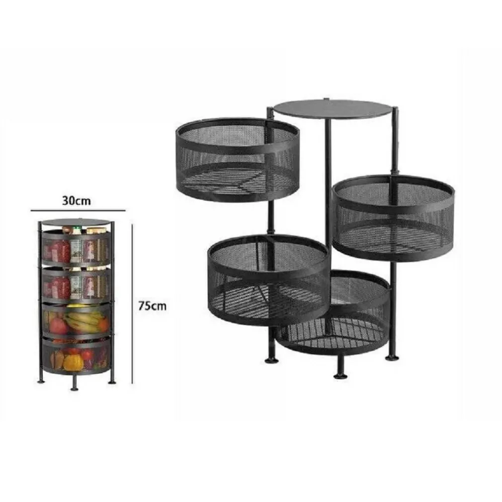 MOBILE MOBILETTO TAVOLINO METALLO NERO 4 SCOMPARTI PORTATUTTO REGOLABILE 71025