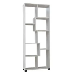 MOBILE MODERNO LIBRERIA SCAFFALE 8 SCOMPARTI IN LEGNO BIANCA 70X24X178CM 715648