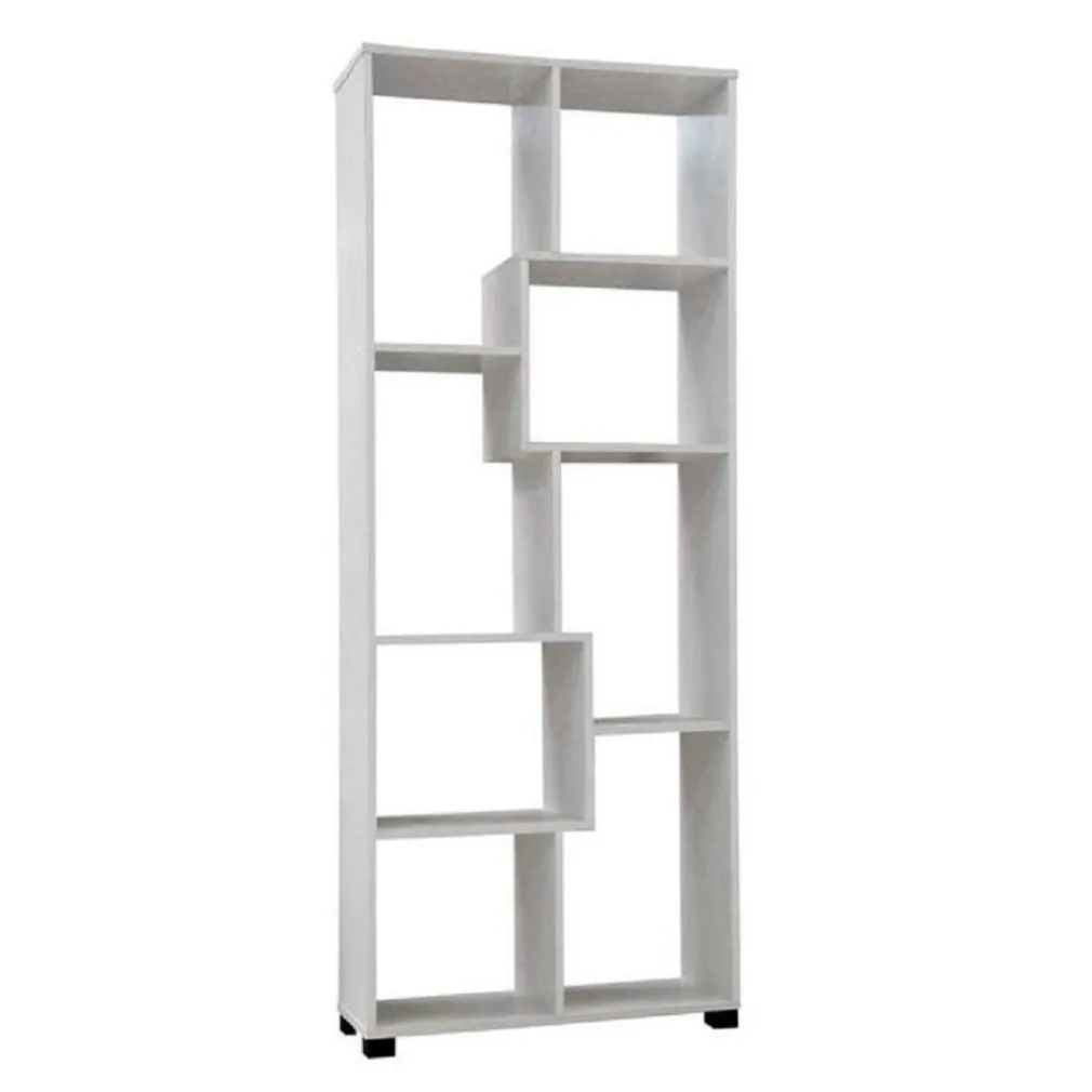 MOBILE MODERNO LIBRERIA SCAFFALE 8 SCOMPARTI IN LEGNO BIANCA 70X24X178CM 715648