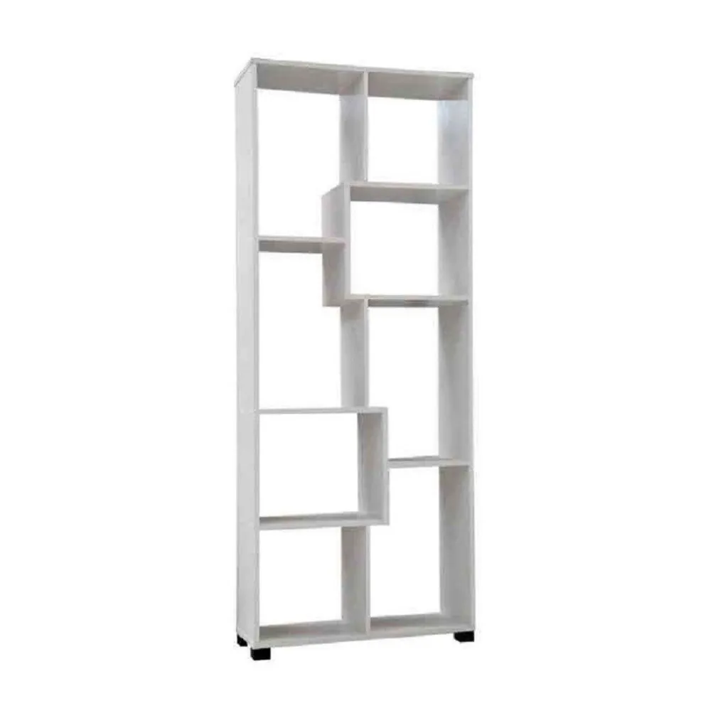 MOBILE MODERNO LIBRERIA SCAFFALE 8 SCOMPARTI IN LEGNO BIANCA 70X24X178CM 715648