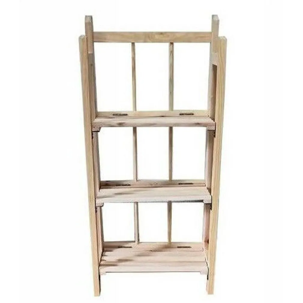 MOBILE SCAFFALE IN LEGNO 3 RIPIANI PORTA PIANTE OGGETTI MENSOLE ARREDAMENTO